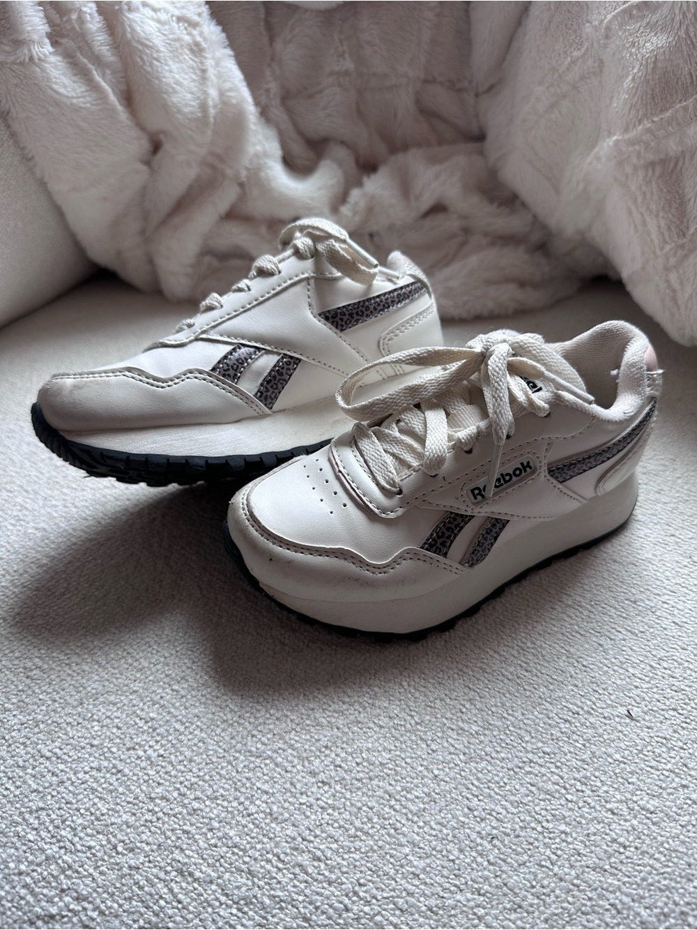 Reebok White Sneakers with Black Accents